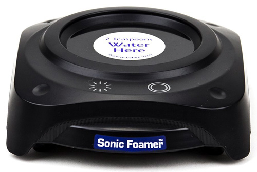 ThinkGeek's Sonic Foamer uses ultrasonic waves to create a head on